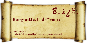 Bergenthal Ármin névjegykártya